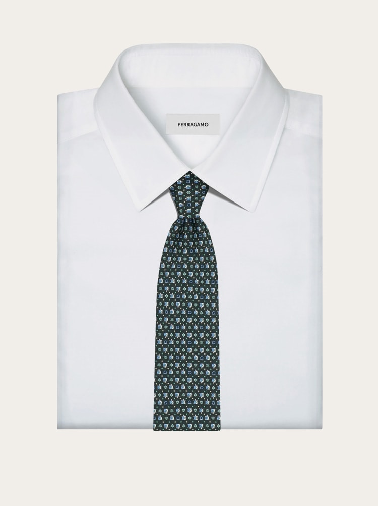Corbata de seda estampado tortuga Gallery image 4