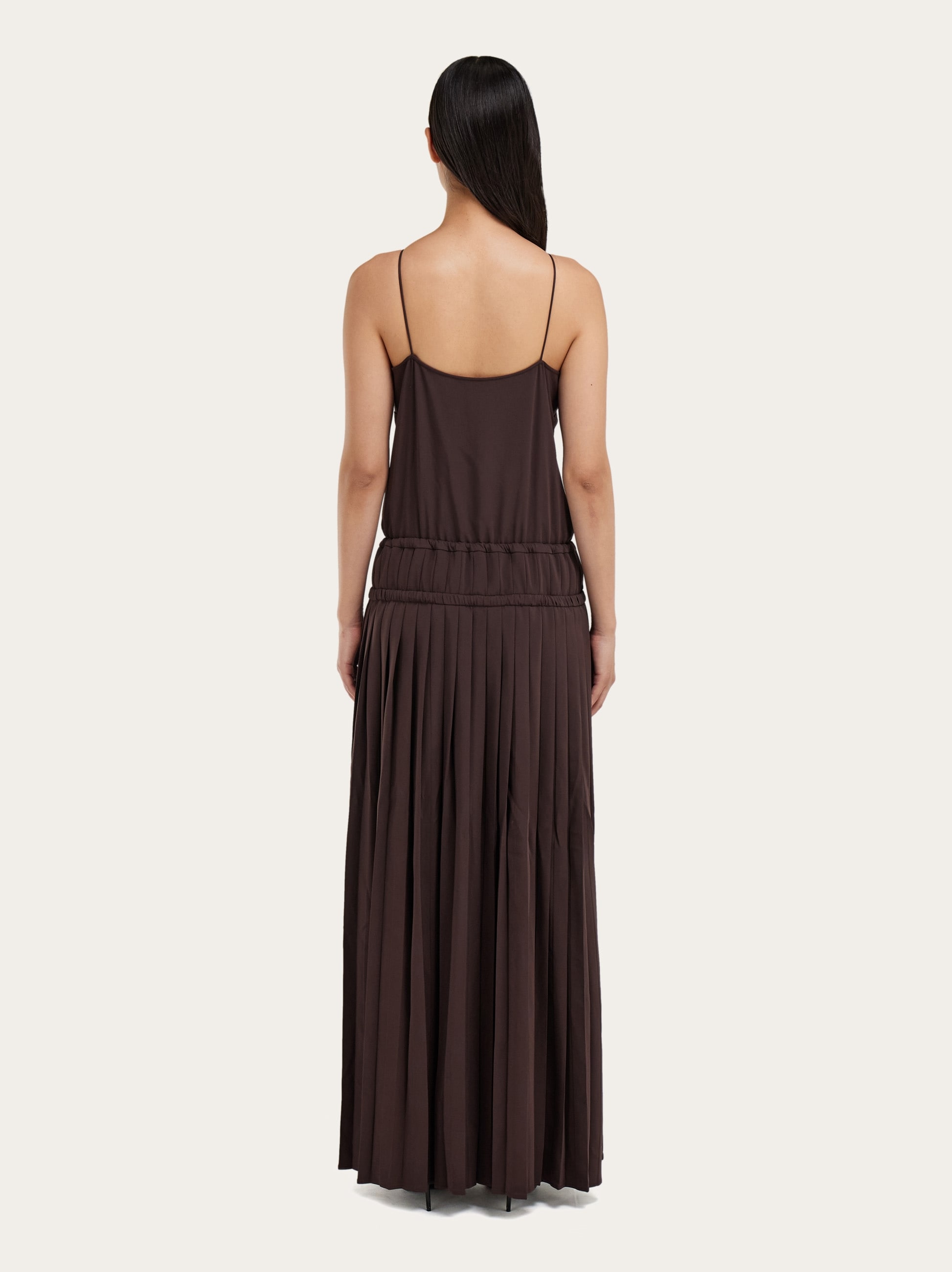Long dress with pleated skirt - Women | Ferragamo