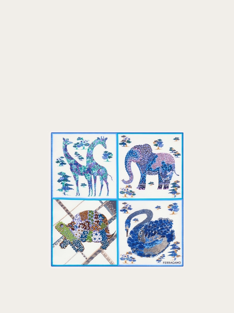 패치워크 프린트 실크 반다나 Gallery image 1