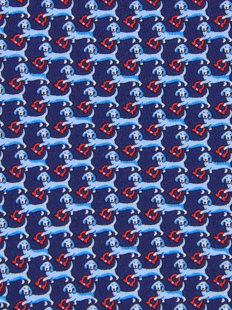 Corbata de seda estampado teckel Gallery image 2