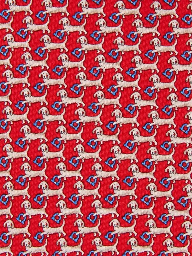 Dachshund print silk tie Gallery image 2
