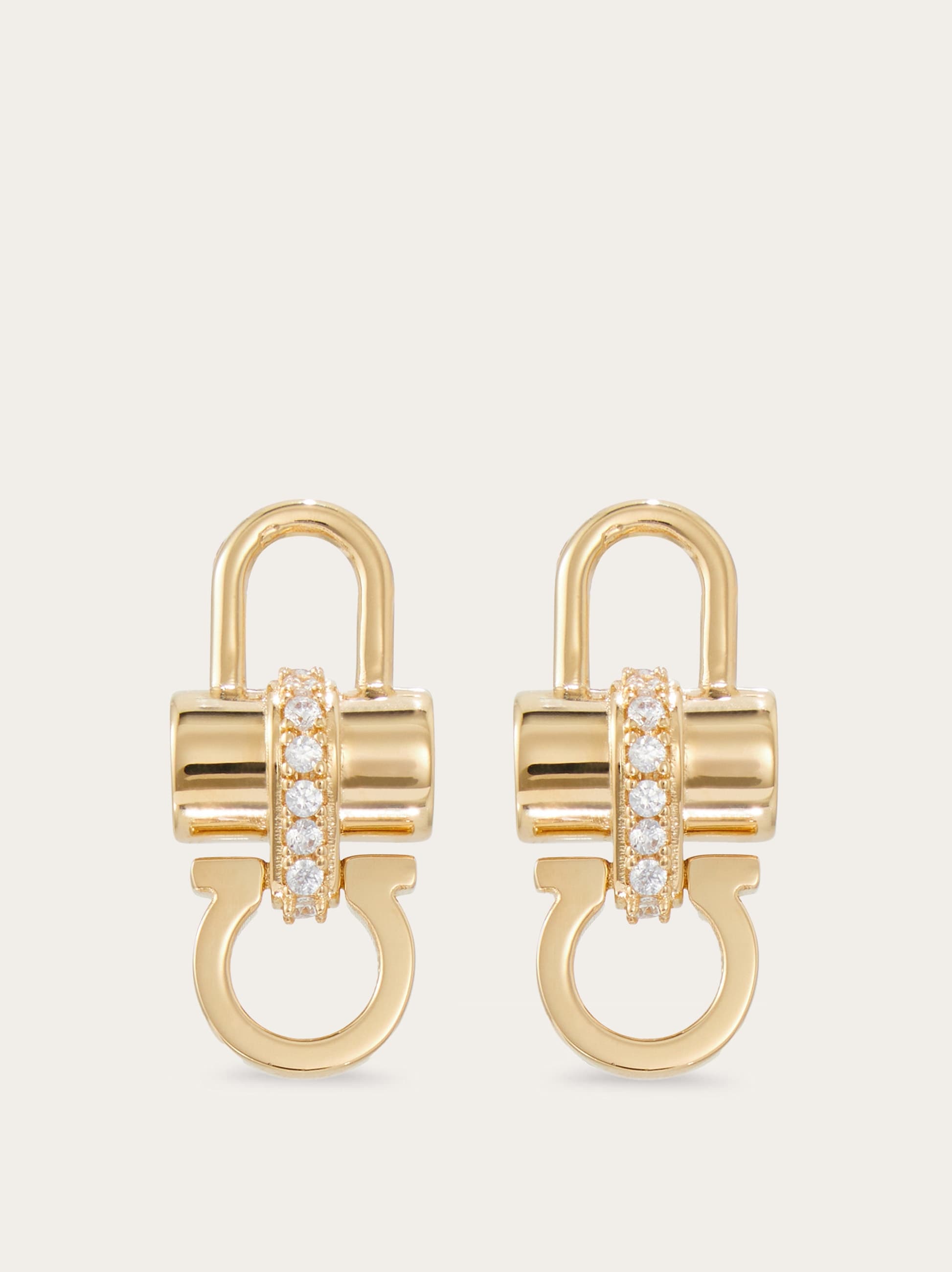 Crystal embellished padlock earrings - Women | Ferragamo