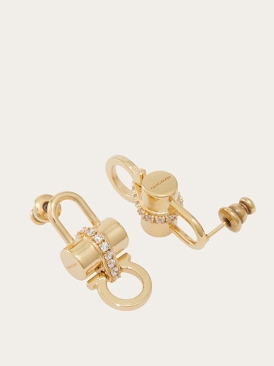 Crystal embellished padlock earrings - Women | Ferragamo