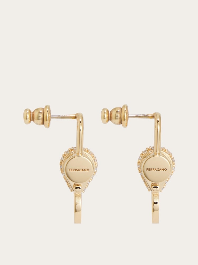 Crystal embellished padlock earrings Gallery image 3