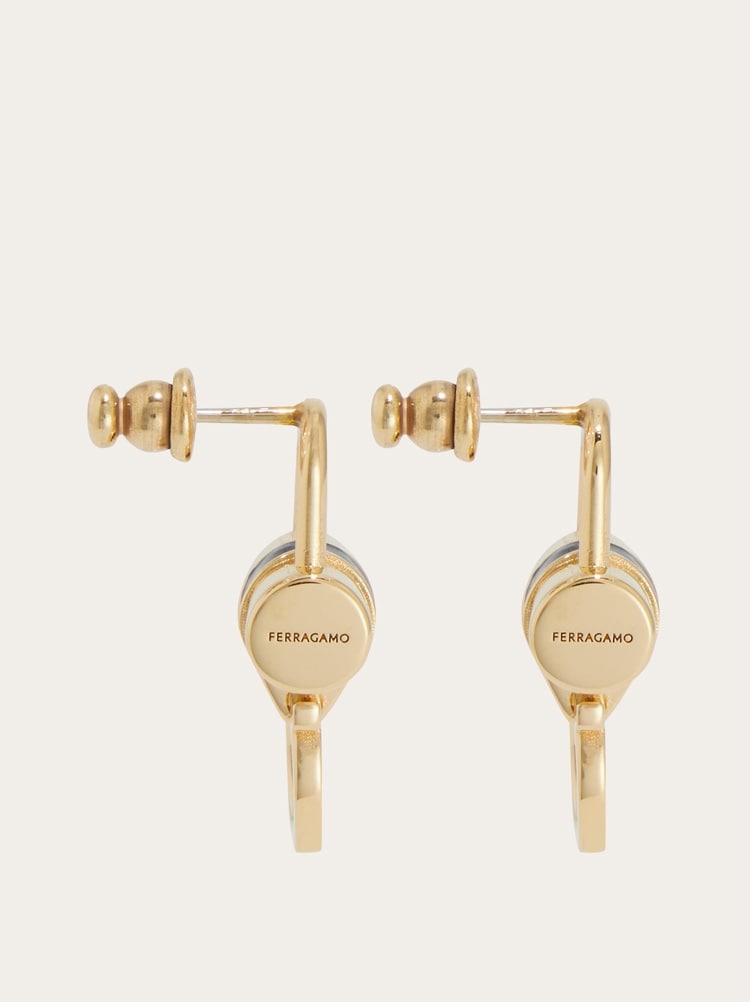 Padlock earrings with resin detail Gallery image 3