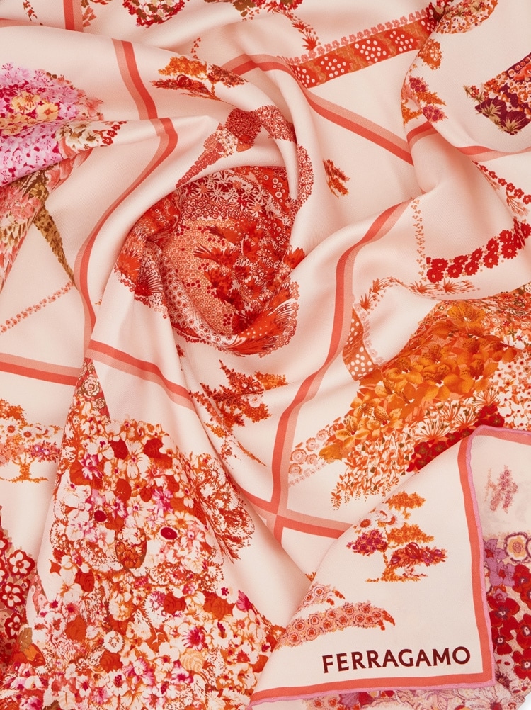 Patchwork print silk scarf Gallery image 2
