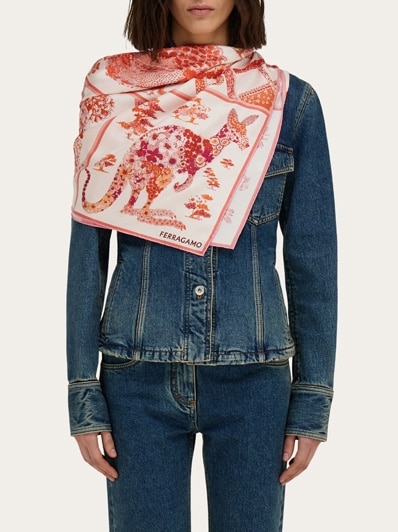 Patchwork print silk scarf - Women | Ferragamo