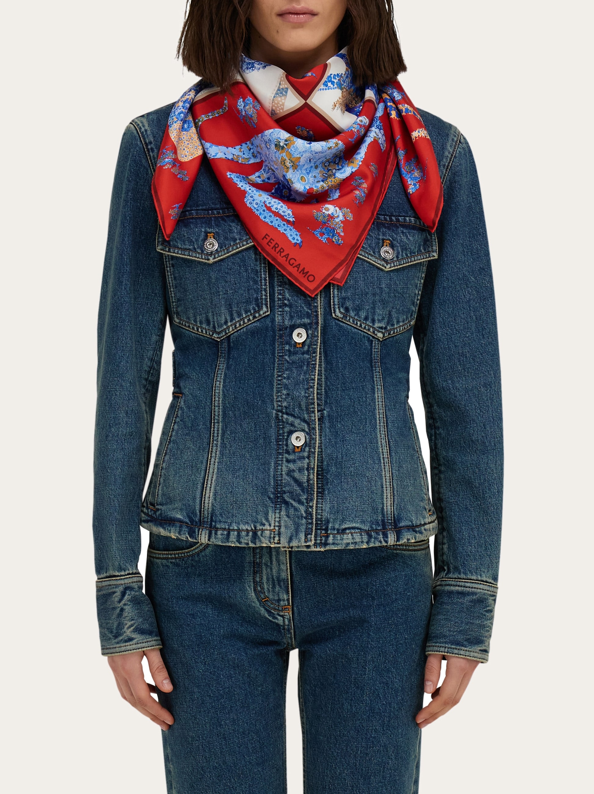 【関税込み】FERRAGAMO Scarves FERRAGAMO Daynight Silk Scarf | Saks Fifth Avenue