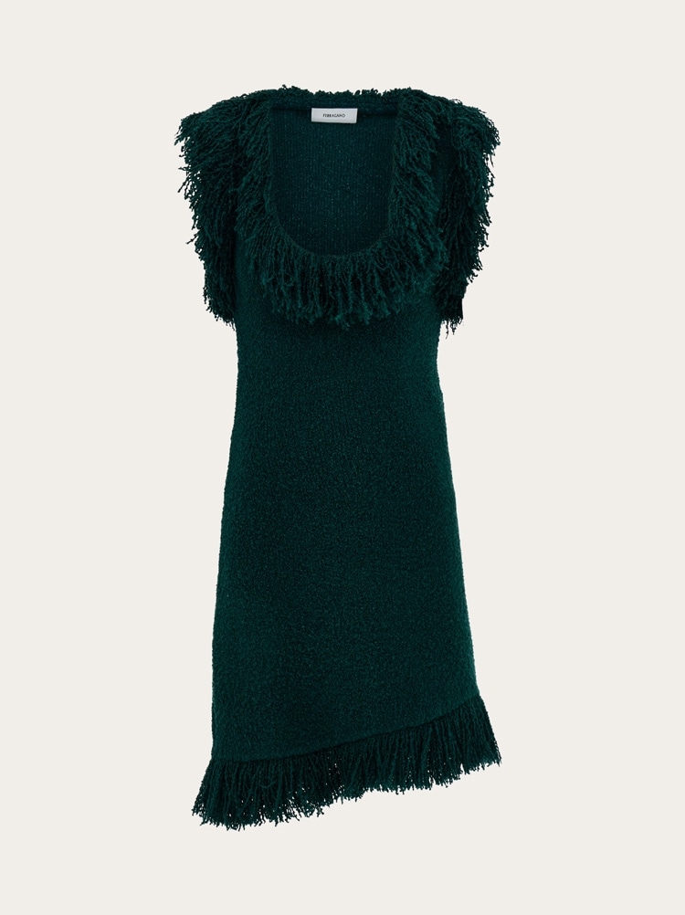 Mini dress with fringe detail Gallery image 1