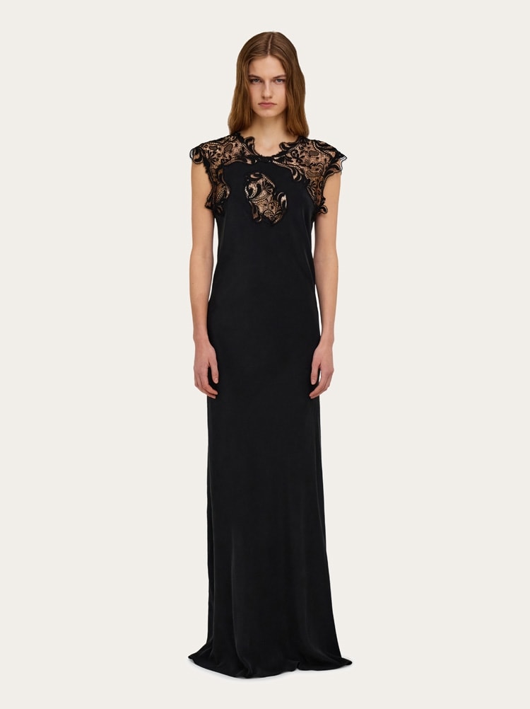 Silk dress with lace detail Gallery image 2