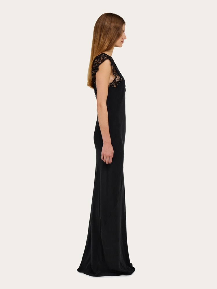 Silk dress with lace detail Gallery image 3