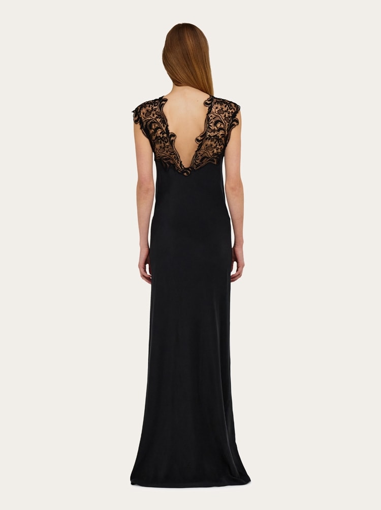 Silk dress with lace detail Gallery image 4