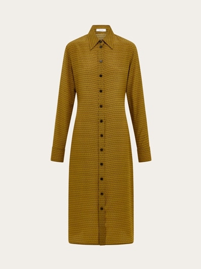 [Salvatore Ferragamo] フォリッジプリント付きシャツドレス プロポーションボディドレッシング PROPORTION BODY DRESSING
