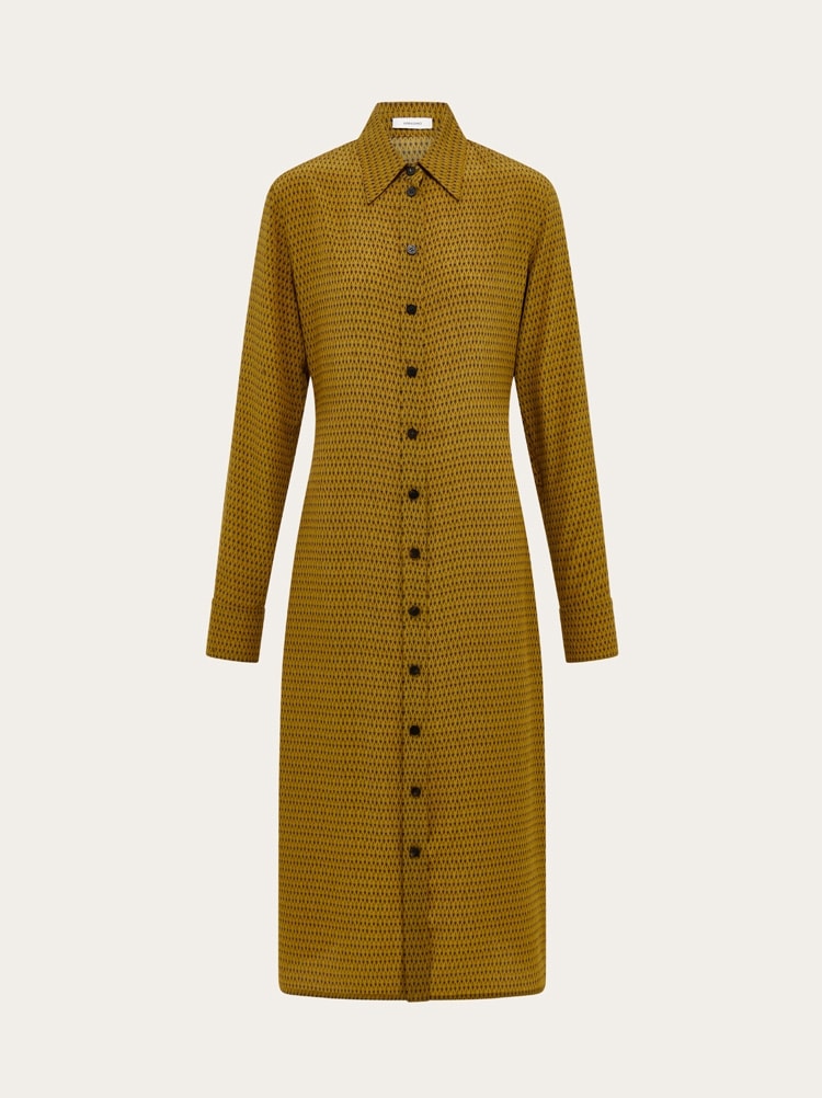 Shirt dress in pure silk Gallery image 1