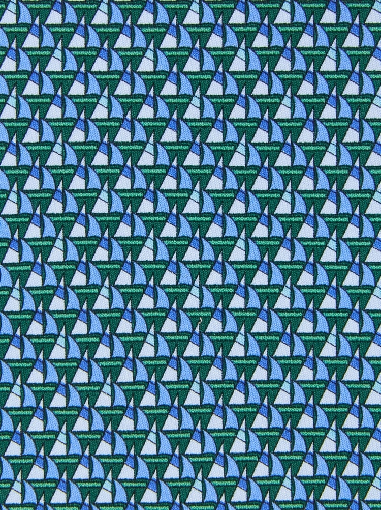 Regatta print silk tie Gallery image 2