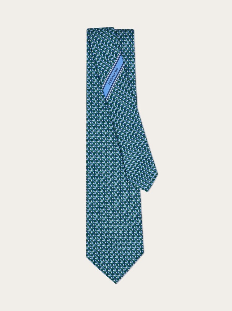 Regatta print silk tie Gallery image 3