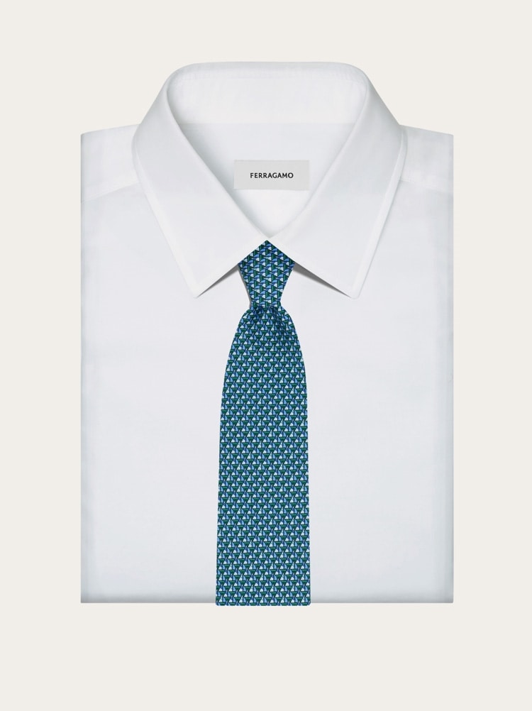Regatta print silk tie Gallery image 4