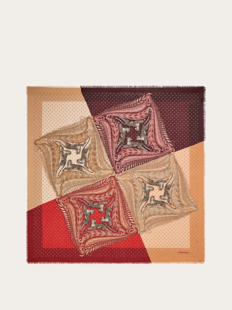 Madras print cashmere stole Gallery image 1