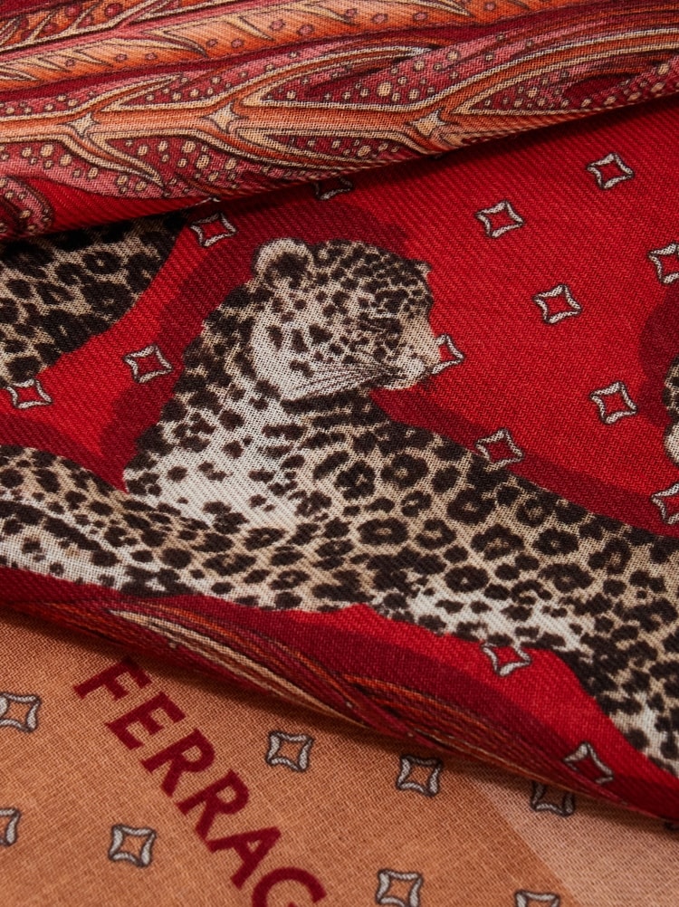 Madras print cashmere stole Gallery image 2