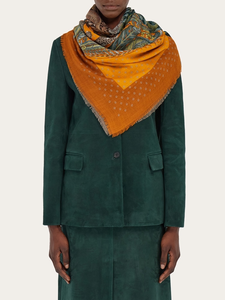 Stola in cashmere stampa Madras Gallery image 3