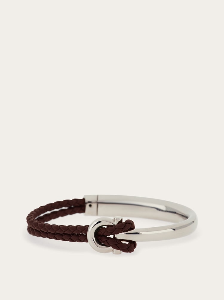 Leather and brass bracelet - size 19 Gallery image 1