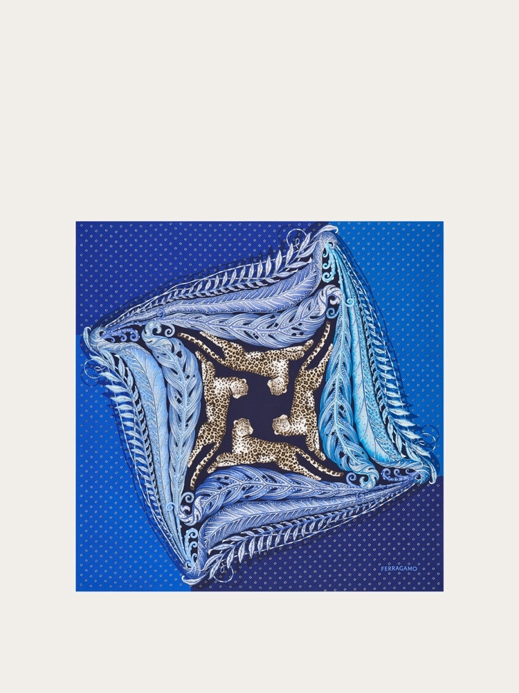 Madras print silk foulard Gallery image 1