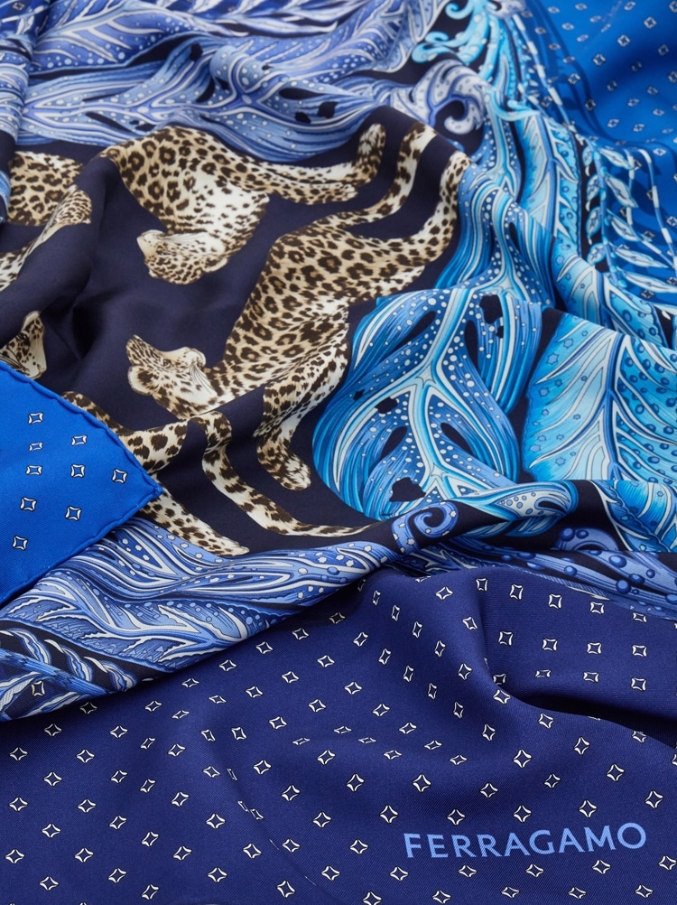 Madras print silk foulard Gallery image 2