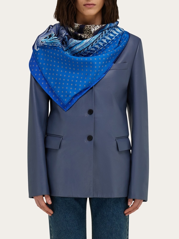 Madras print silk foulard Gallery image 3