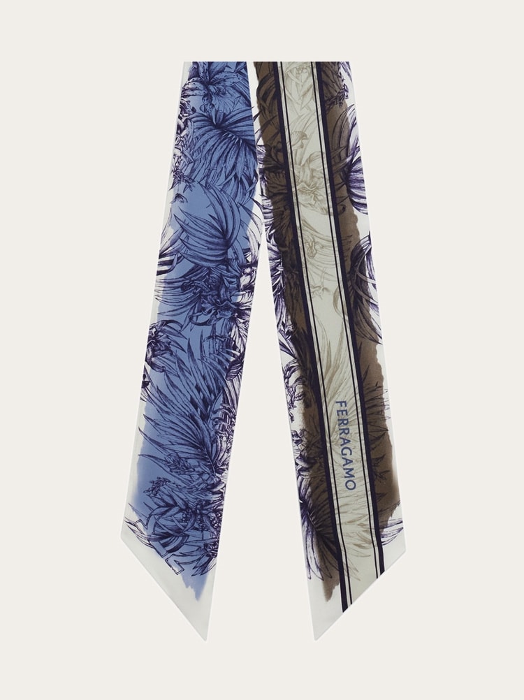 Gravure print silk mini bandeau Gallery image 1