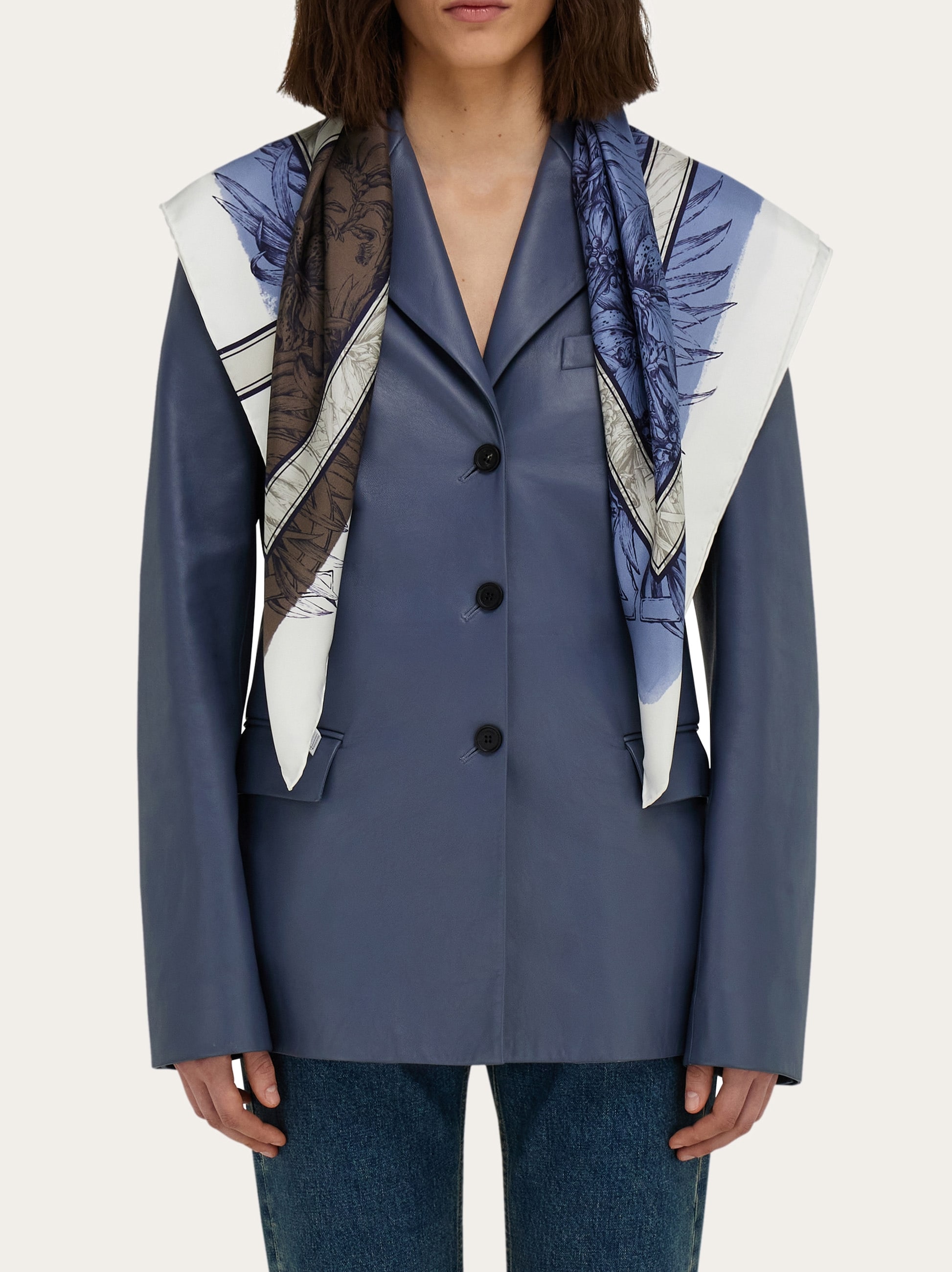 Foulard in seta stampa Gravure - Donna | Ferragamo