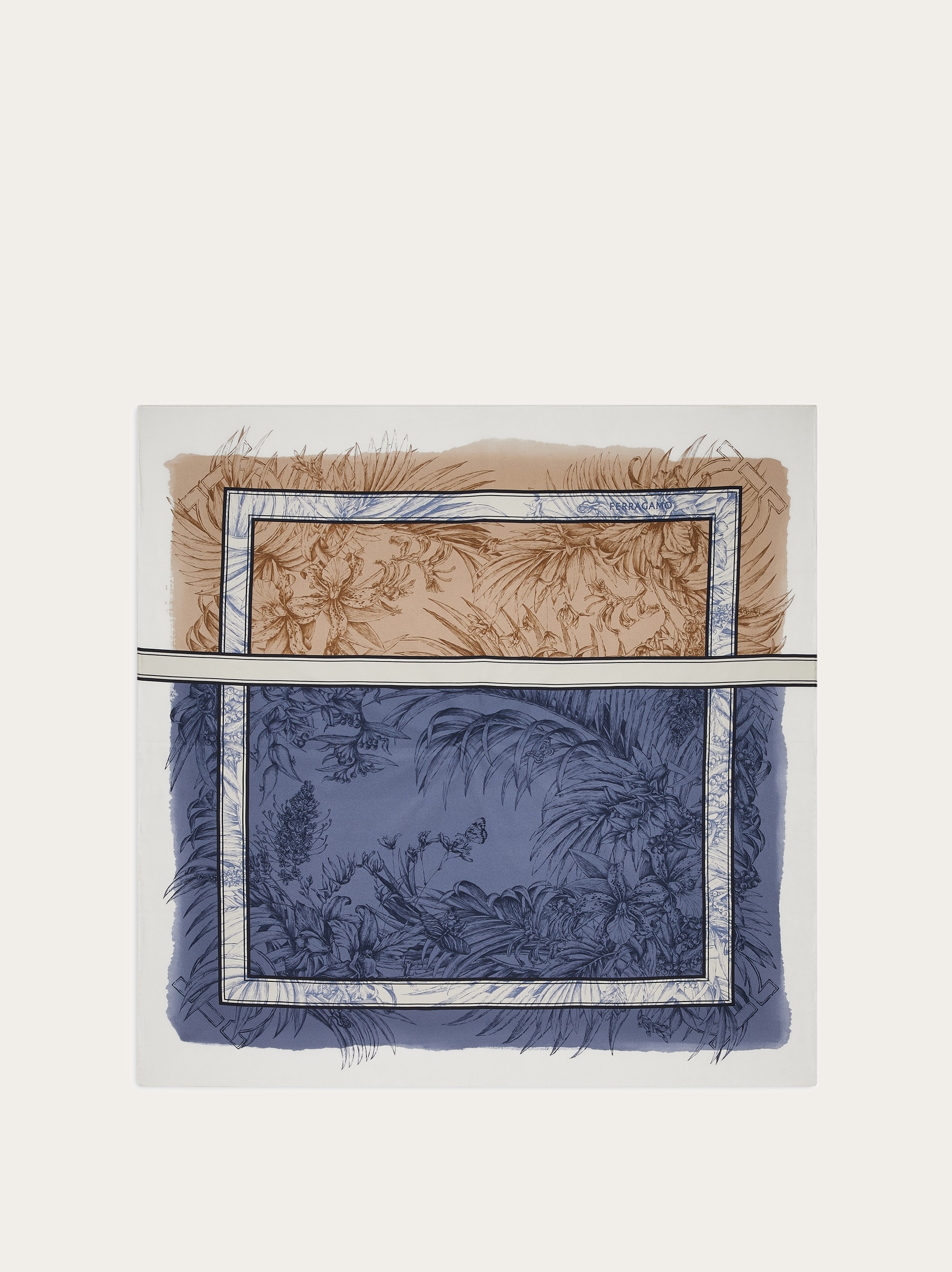 Gravure print silk scarf - Women | Ferragamo