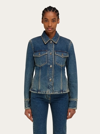 【23AW NEW】FERRAGAMO_woman / デニム ジャケット / Blue 23AW NEW】FERRAGAMO_man / デニム ジャケット / Blue