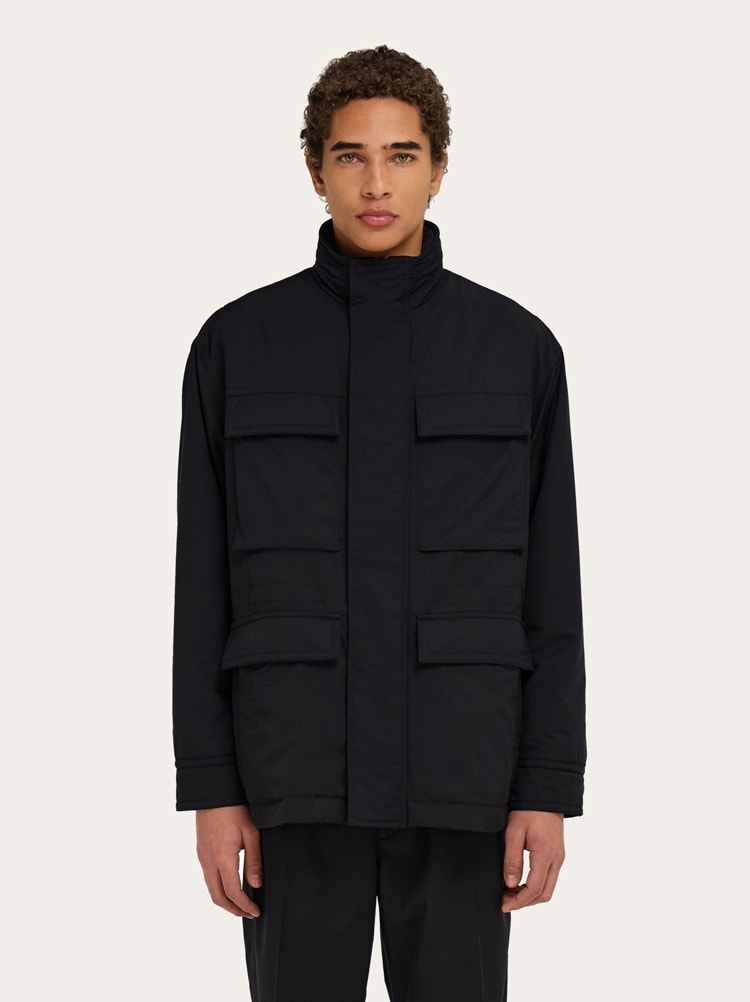 Technical faille caban overcoat Gallery image 2