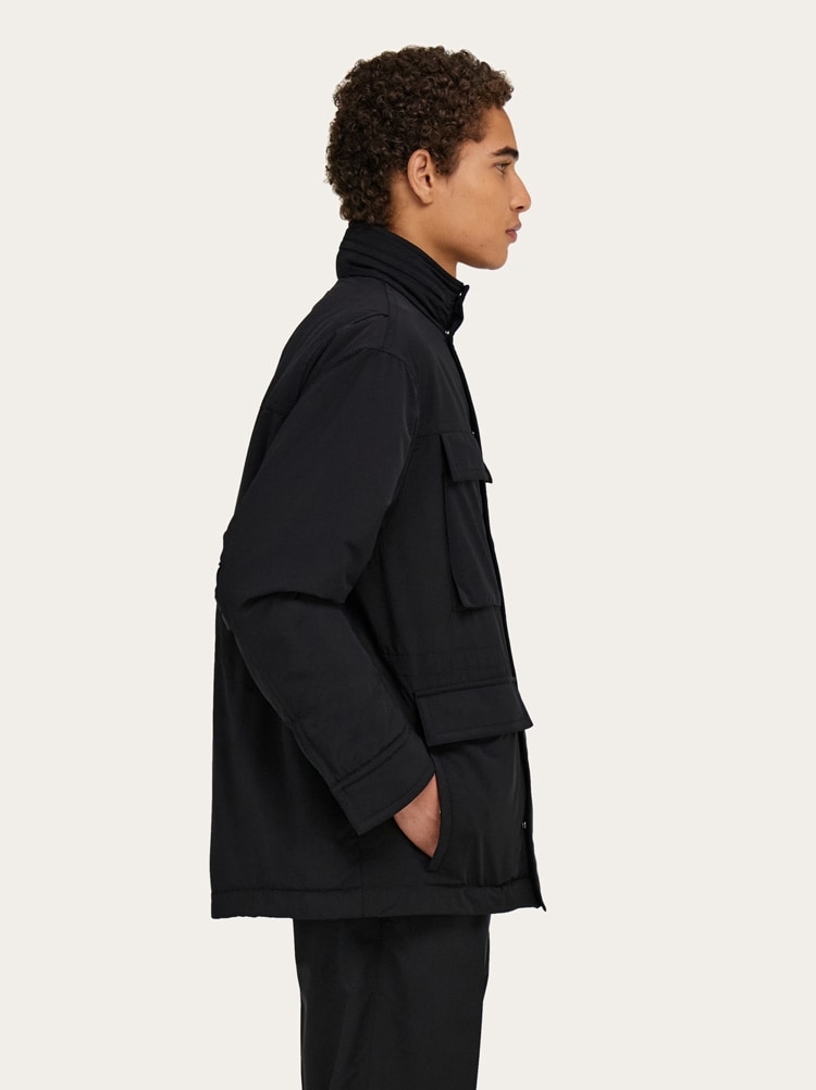 Technical faille caban overcoat Gallery image 3