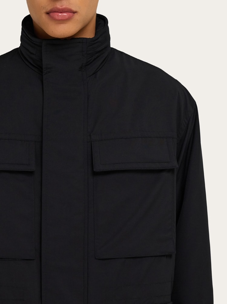 Technical faille caban overcoat Gallery image 5