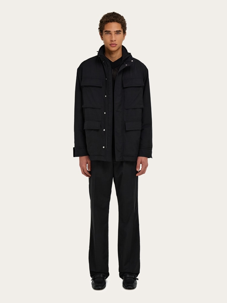 Technical faille caban overcoat Gallery image 9