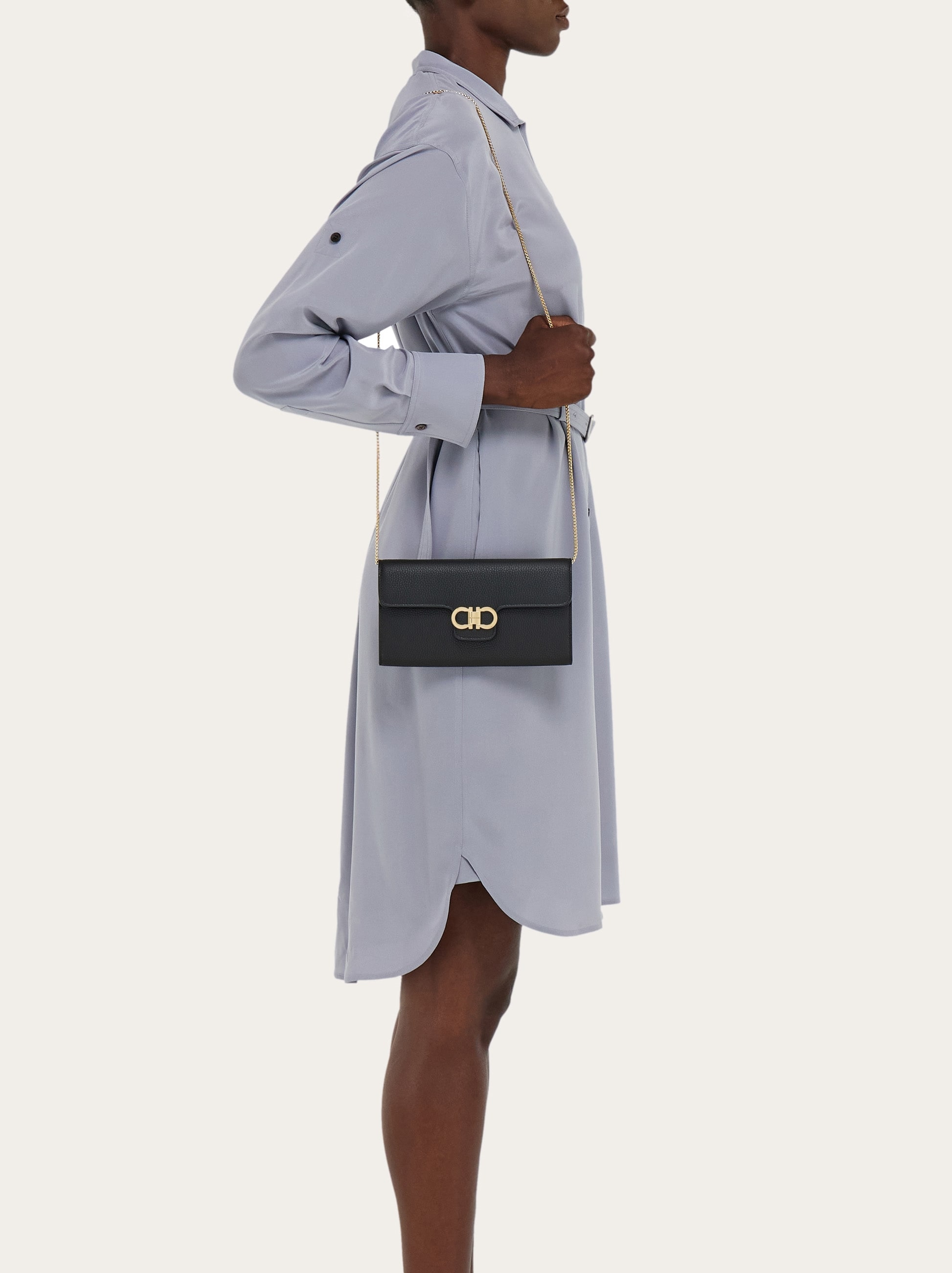 Gancini wallet with shoulder strap - Women | Ferragamo