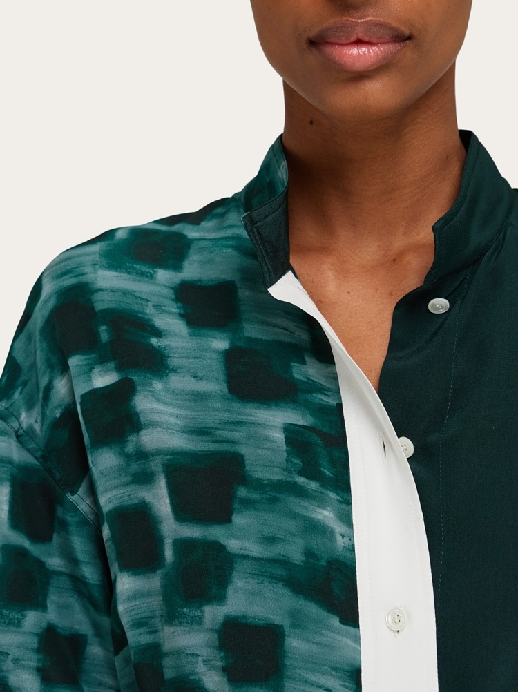 Shirt dress with contrasting prints Gallery image 9