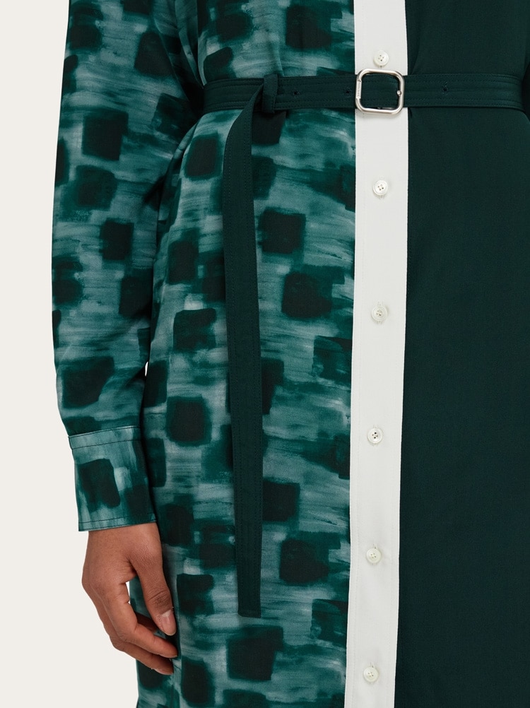 Shirt dress with contrasting prints Gallery image 5
