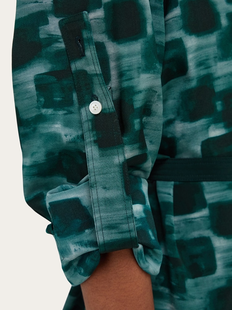 Shirt dress with contrasting prints Gallery image 6