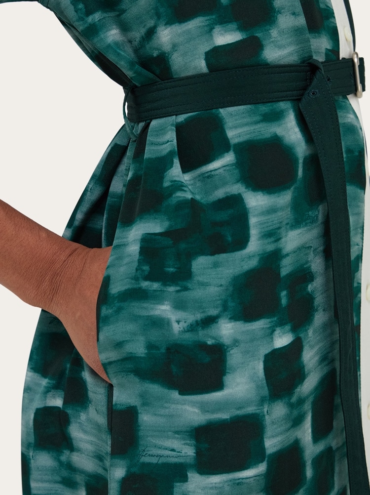 Shirt dress with contrasting prints Gallery image 7