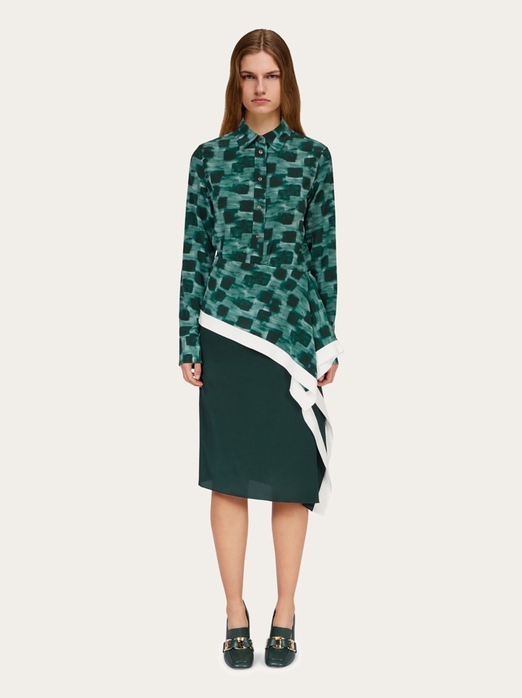 Asymmetric skirt with peplum detail Gallery image 5