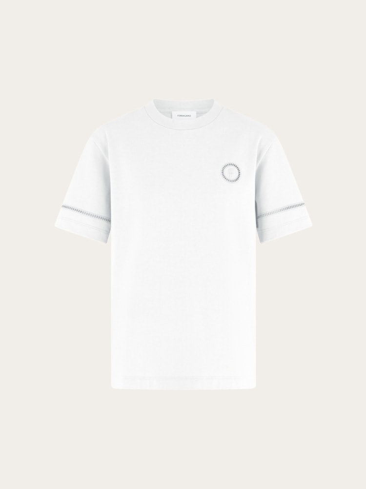 T-shirt with jour stitch detail Gallery image 1
