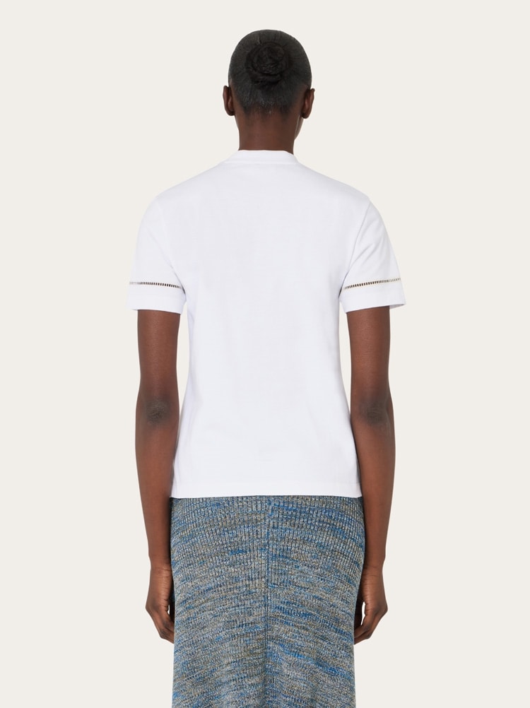 T-shirt with jour stitch detail Gallery image 3