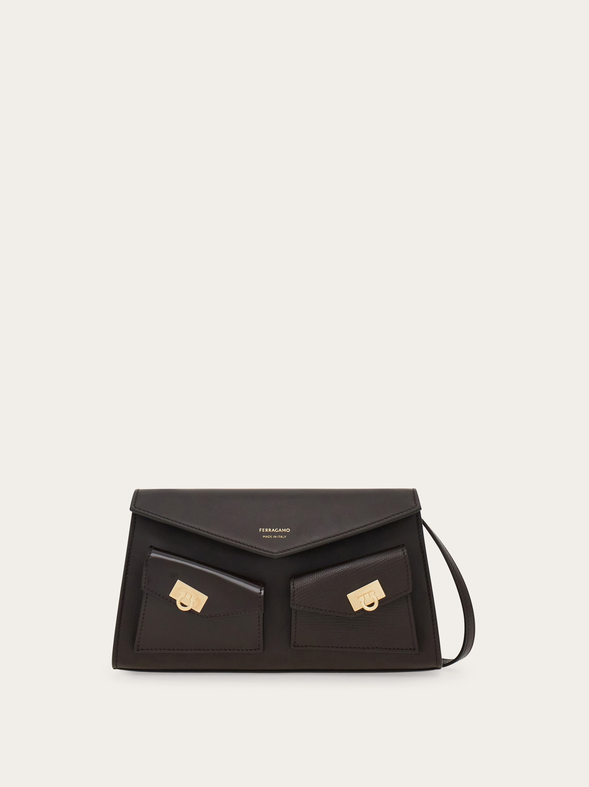 【送料&関税込】Ferragamo Brown Leather Hug Multipocket (l) Multipocket mini bag - Women | Ferragamo