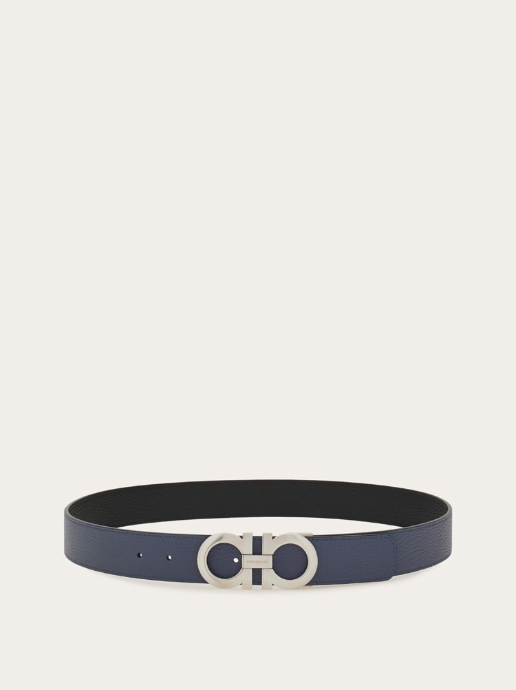 Reversible and adjustable Gancini belt Gallery image 3