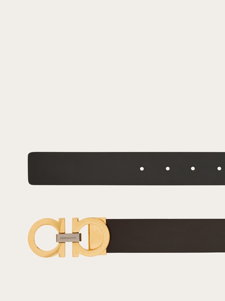 Reversible and adjustable Gancini belt Gallery image 2
