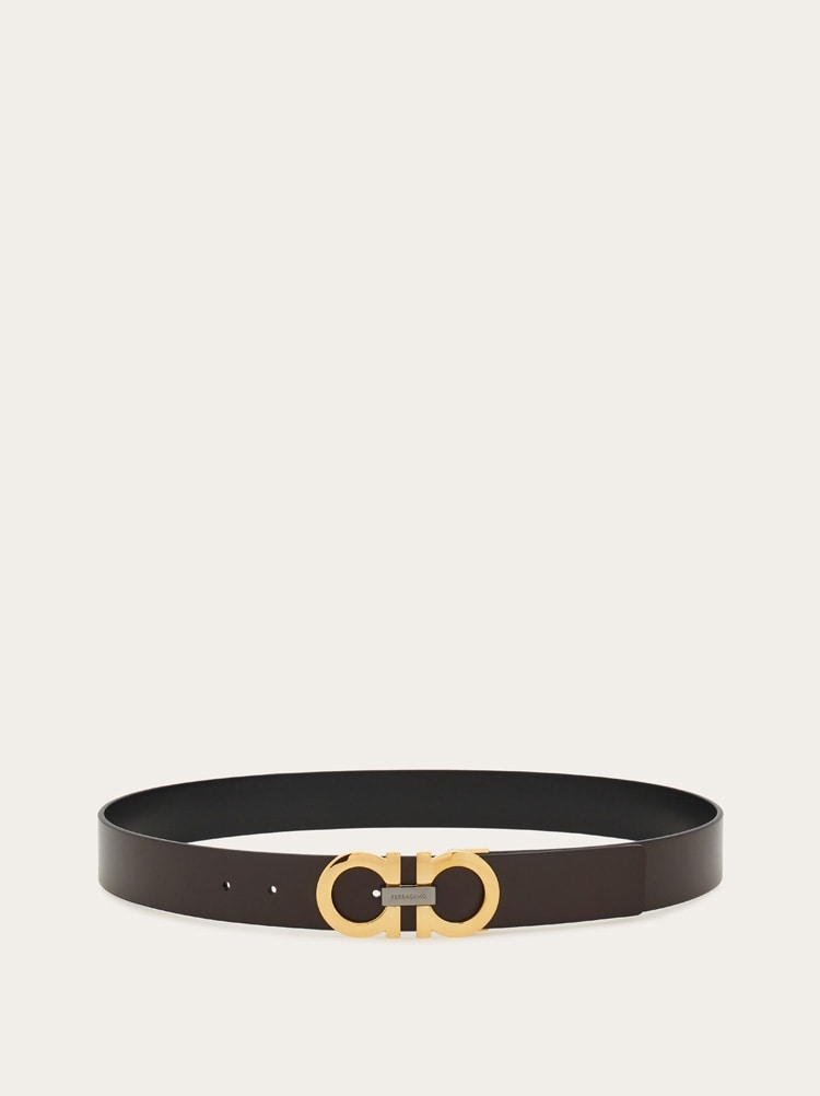 Reversible and adjustable Gancini belt Gallery image 3