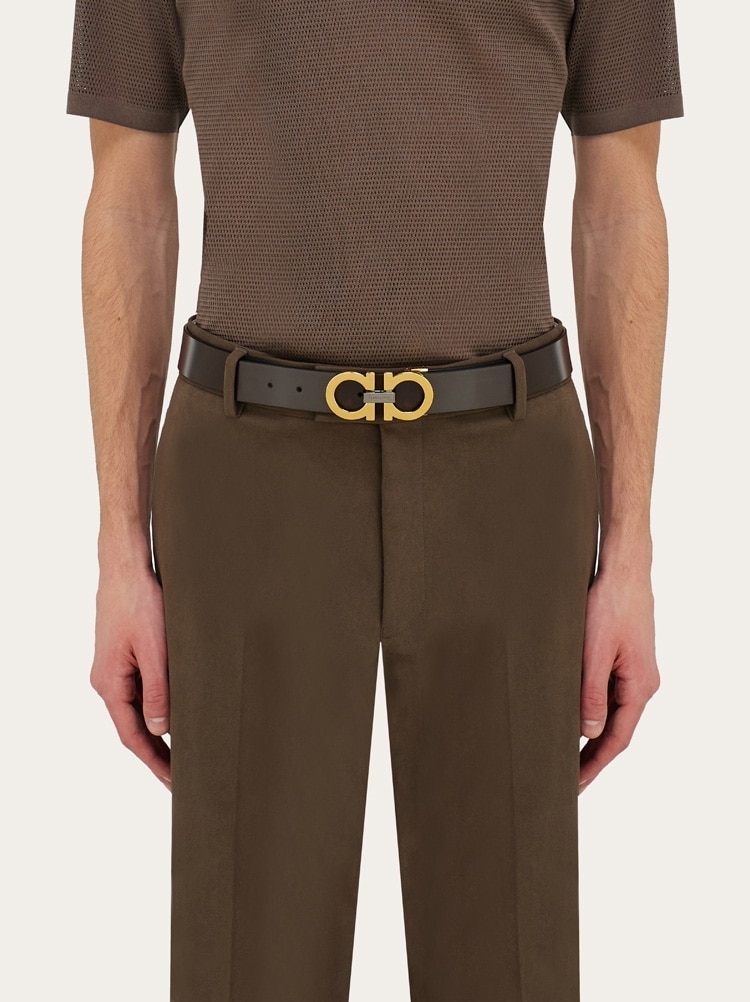 Reversible and adjustable Gancini belt Gallery image 4