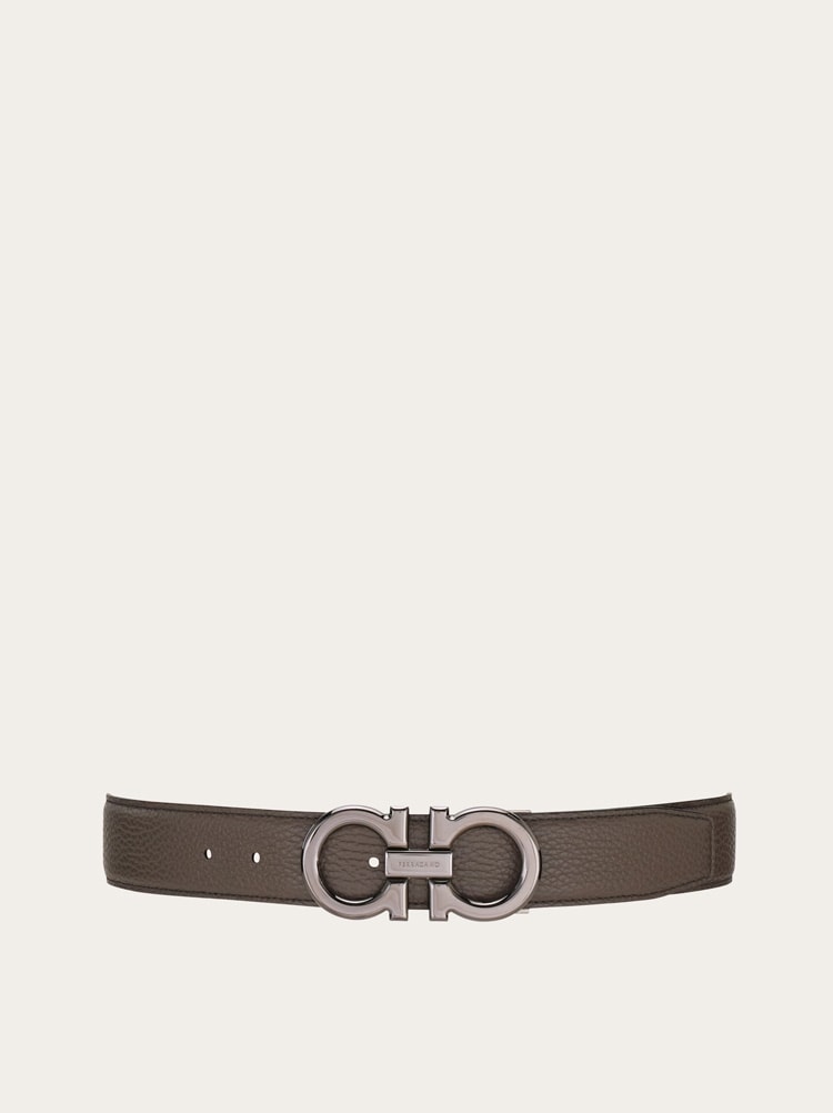 Reversible and adjustable Gancini belt Gallery image 1